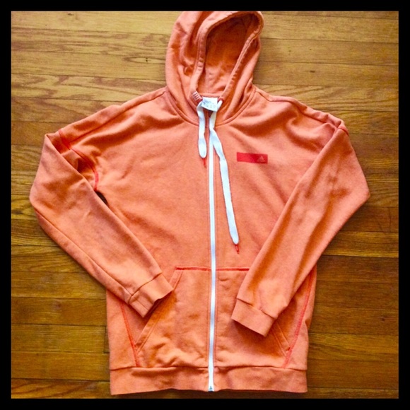 adidas orange zip hoodie